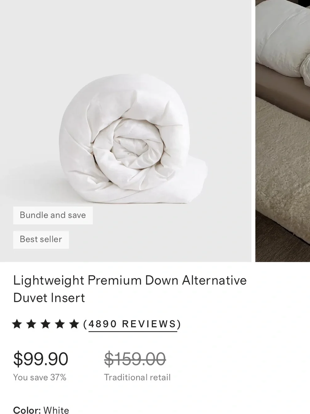 Quince Cream-White Down Alternative Comforter - All-Season Lightweight